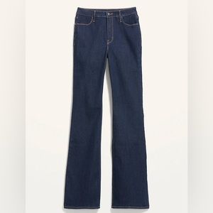 High-Waisted Dark Denim Flare Jeans Size 0
